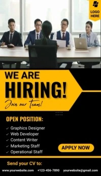 Black Professional Hiring  Business Card Visitenkarte template