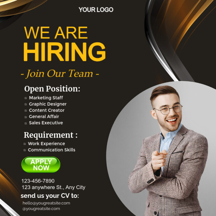 Black Professional Hiring Instagram Post template