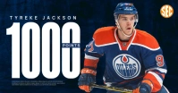 Black Professional Hockey Player Statistics Facebook Shared Image template