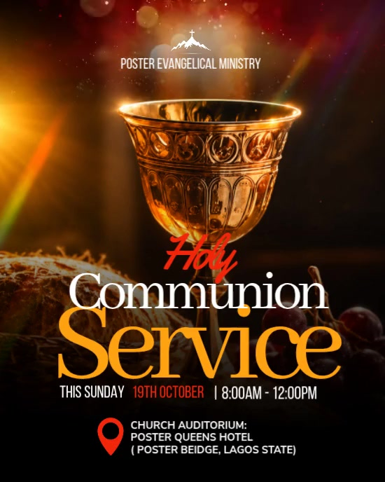 Holy Communion Service Template | PosterMyWall