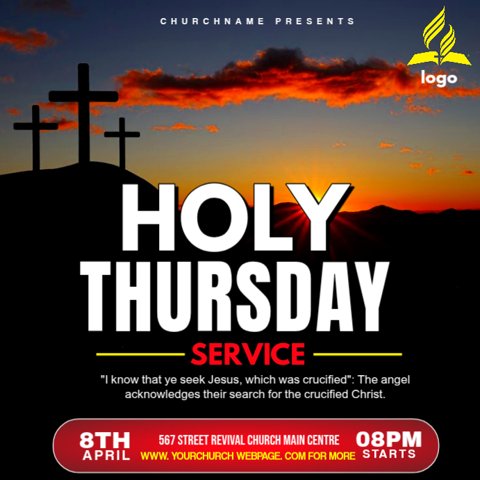 Copy of Black Professional Holy Thursday Service Instagram Post ...