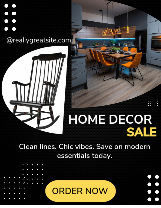 Black Professional Home Decor Flyer (us Letter) Pamflet (VSA Brief) template