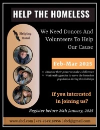 Black Professional Homeless Shelter Flyer (us Letter) Volante (Carta US) template