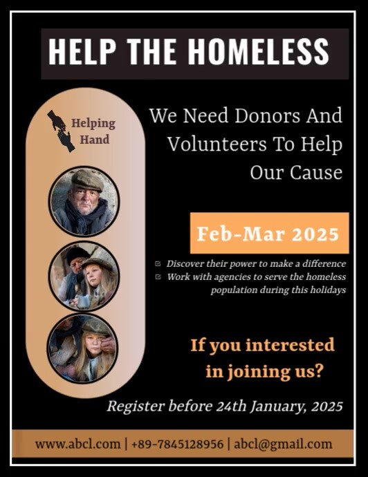 Black Professional Homeless Shelter Flyer (us Letter) template