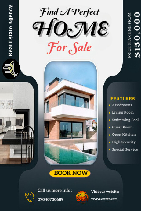 Copy of Black Professional House Estate Agent Poster | PosterMyWall