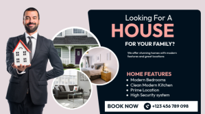 Black Real Estate Promotion Twitter Post Template