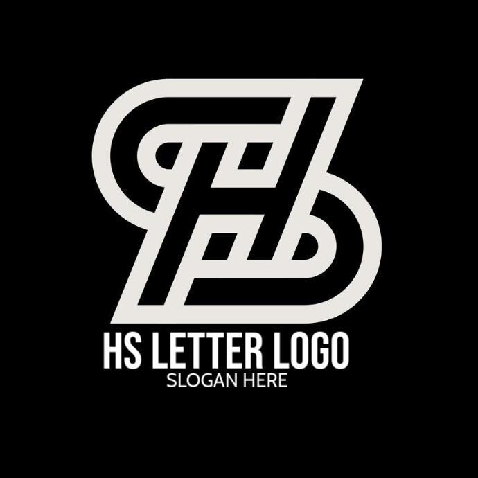 Hs Lettering Black Professional Hs Letter Logo Logo Template | PosterMyWall