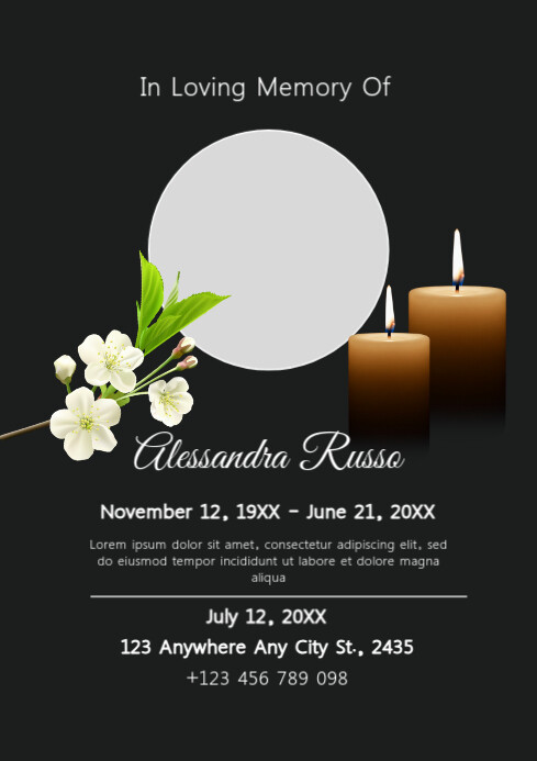 Black Professional  In Loving Memory , Memorial Tribute Template A2
