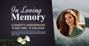 Black Professional In Loving Memory Instagram Poster Template – Elegant Calla Lily Tribute Design Fa Image partagée Facebook