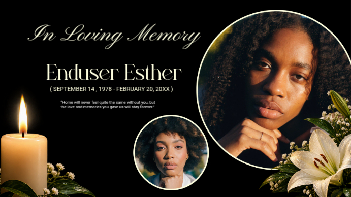 Black Professional In Loving Memory Memorial Poster | Funeral Tribute ...