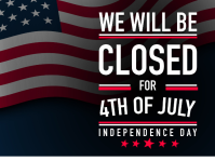 Black Professional Independence Day Closure Yard Sign Gårdskilt template