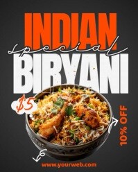 Black Professional Indian  Biryani Instagram Portrait template