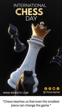 Black Professional International Chess Day  Instagram Reel Instagram-reel template