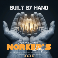 Black Professional International Workers' Day Square template