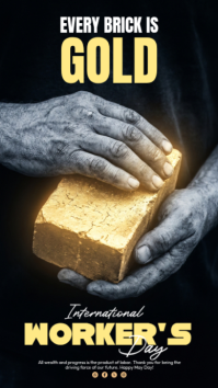 Black Professional International Workers' Day Instagram Story template