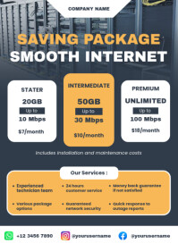 Hvid Internet Service Packages A5 Template