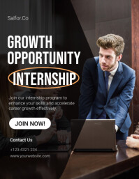 Black Professional Internship Flyer (us Letter) template