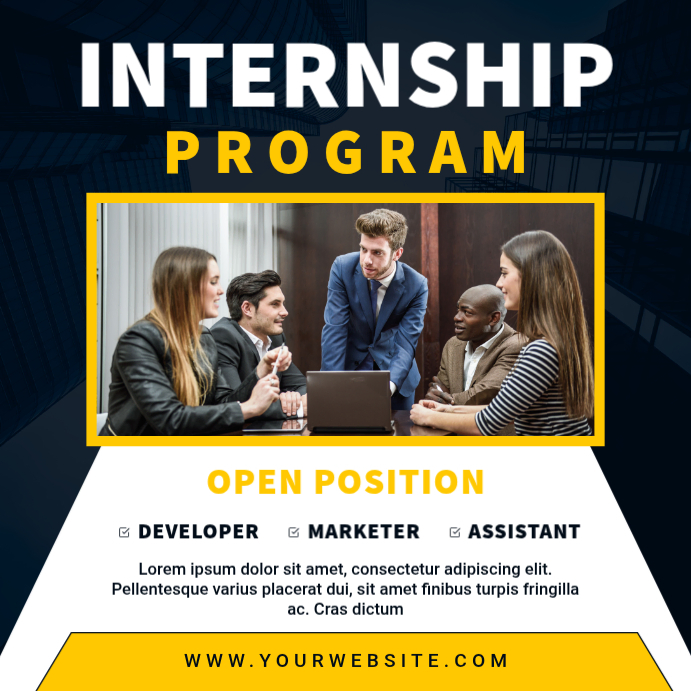 Black Professional Internship Instagram Post Template | PosterMyWall