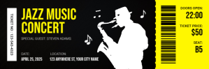 Black Professional Jazz Music Concert Twitter Banner template