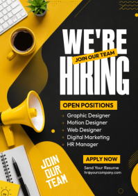 Black Job Recruitment A4 Template
