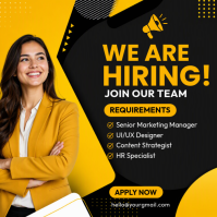 黑色 Job Recruitment Instagram-bericht Template