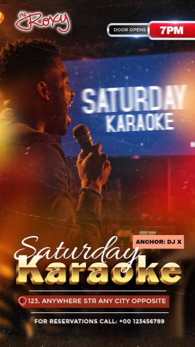 Black Professional Karaoke Night Flyer  Instagram Story template