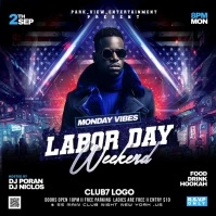 Black Professional Labor Day Party  Instagram Instagram-opslag template