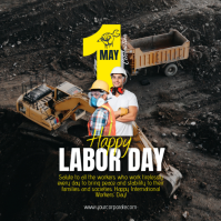 Black Professional Labor Day Square Quadrat (1:1) template