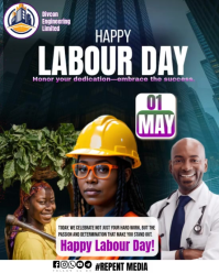 黑色 Labour Day Celebration Instagram Portrait Template