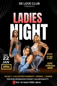 Black Professional Ladies Night Flyer  Pinterest Graphic template