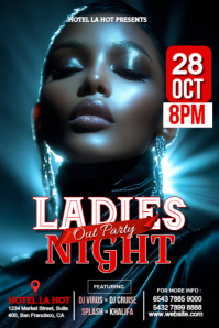 Black Professional Ladies Night Out Party  Poster Плакат template