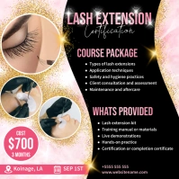 Black Professional Lash Extensions Flyer Inst Instagram-bericht template