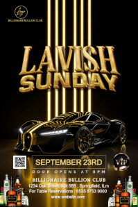 Black Professional Lavish Sunday  Poster template