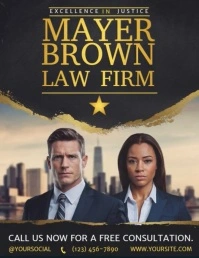 Black Professional  Law Firm Flyer, Attorney Flyer, Legal Flyer   Attorney Ad,law Firm Flyer,law Fir Folheto (US Letter) template