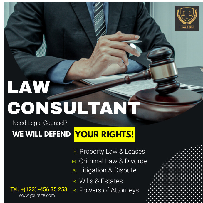 Black Professional Law Firm Square (1:1) template