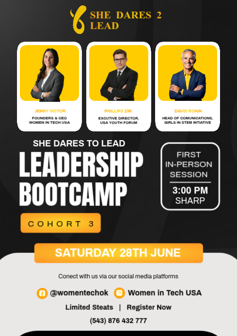 Black Leadership Bootcamp A4 Template | PosterMyWall