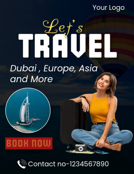 Black Professional Let Travel Flyer Flyer (us Letter) Template ...