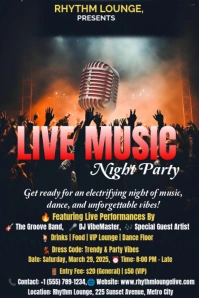 Black Professional Live Music  Pinterest Graphic template