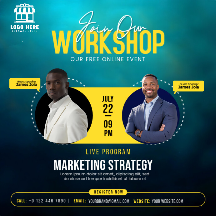 Black Professional Live Program Instagram Post Template | PosterMyWall