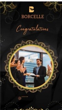 Black Professional Luxury Black & Gold Congratulations Instagram Reel | Cooperate Celebration Video template