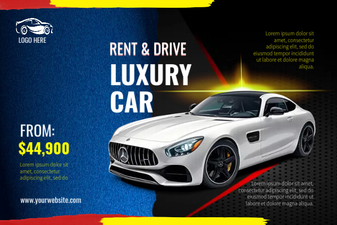 Black Professional Luxury Car Rent Hire Banner Poster Template ...