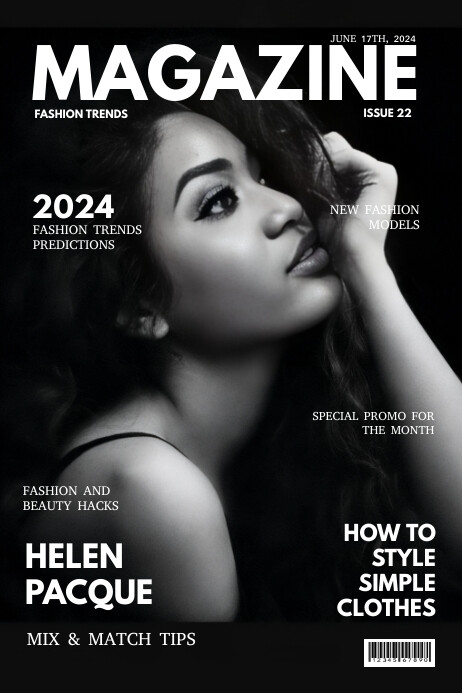 Black Professional Magazine Cover Design  Pos Poster template