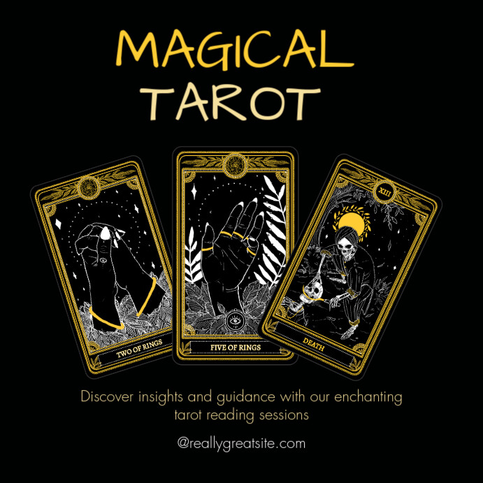 Black Professional Magical Tarot Instagram Post Template | PosterMyWall