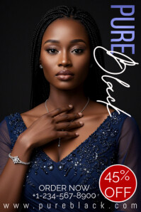 Black Professional Makeup Poster template