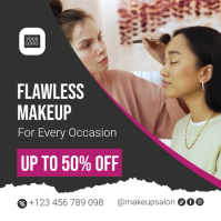 Zwart Makeup Promotion Сообщение Instagram Template