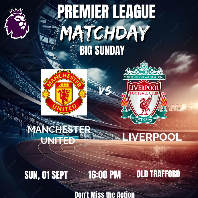 Modèle Black Professional Manchester United Vs Liver | PosterMyWall