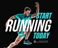 Black Professional Marathon Run Medium Rectangle สามเหลี่ยมขนาดกลาง template