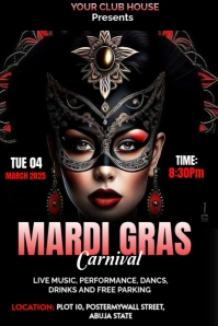 Black Professional Mardi Gras  Pinterest Graphic template