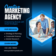 Black Professional Marketing Agency Instagram Post template