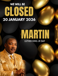 Black Professional Martin Luther King Jr Day Flyer (us Letter) 传单(美国信函) template